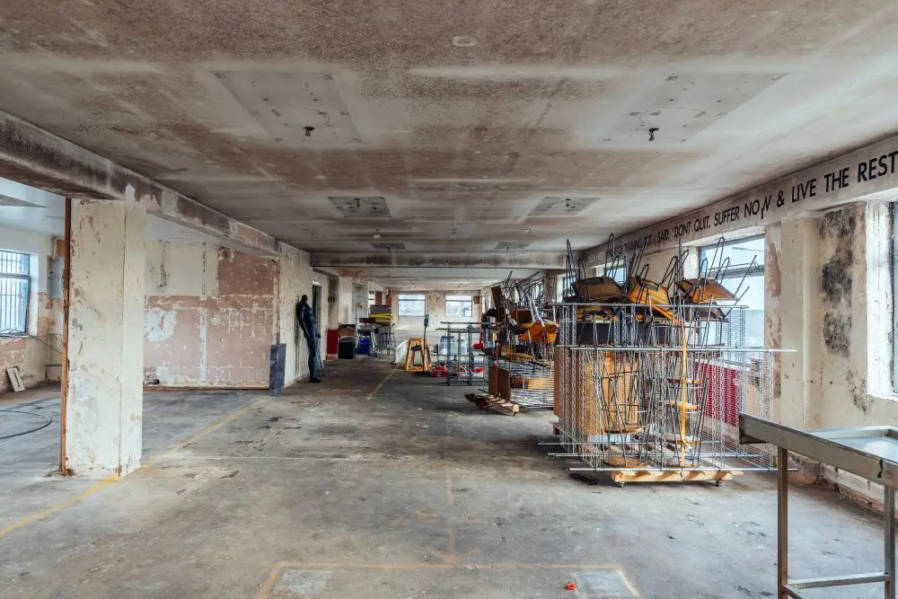 Commercial office space under construction, full rebuild project in progress.